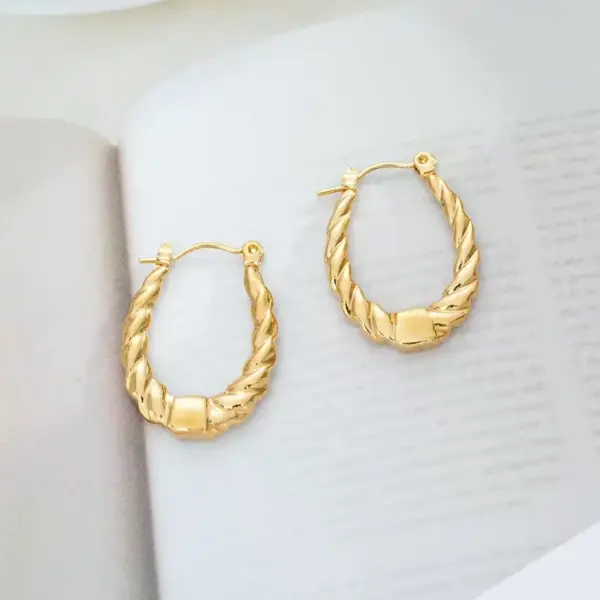 Wholesale 1 Pair Classic Style U Shape Geometric Quadrilateral 304 Stainless Steel Imitation Gold Electroplating Earrings Ear Studs