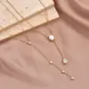 Wholesale PVD Coated Real Gold Plated 14K Round 304 Stainless Steel IG Style Elegant Simple Waterproof Non Tarnish Pendant Necklace
