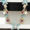 Wholesale European and American style cross-border blue three-dimensional starfish necklace niche design personality shell beach clavicle chain jewelry