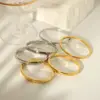 Basic Modern Style Classic Style Round Customization Laser Engraving Solid Color 304 Stainless Steel 18K Gold Plated Bangle In Bulk