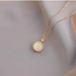 X0064 Gold Cat's Eye Necklace [With Pendant]
