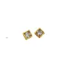 Wholesale PVD Coated Real Gold Plated Square Titanium Steel Simple Style Waterproof Non Tarnish Ear Studs