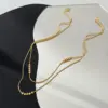 Wholesale Vacuum Plating Real Gold Plated 18K Gold Gold Plating Silver Plated Solid Color 304 Stainless Steel Fashion Waterproof Non Tarnish Titanium Steel Layered Necklaces