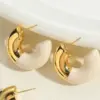 Wholesale 1 Pair Simple Style Commute C Shape Ball Epoxy Plating Brass 18k Gold Plated Ear Studs