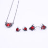 oly-836601a799ce3623cd72a1f8b5fe1779 Wholesale Dark punk diamond heart necklace earrings