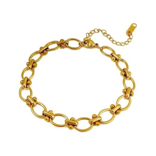 Fashionable 304 Stainless Steel Bracelet Set For Women Non-Fading Versatile Stylish Jewelry Love Heart Pattern Anniversary Celebration