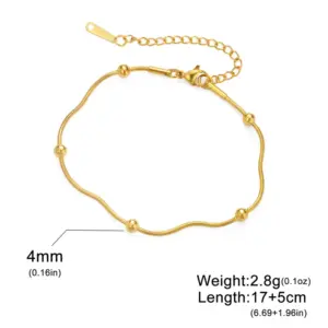 Gold Ball Bead Soft Snake Chain