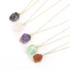 Wholesale Simple Style Geometric Alloy Natural Stone Knitting Pendant Necklace