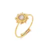 PVD Coated Real Gold Plated 18K Gold Sun 304 Stainless Steel Fashion Waterproof Non Tarnish Open Rings