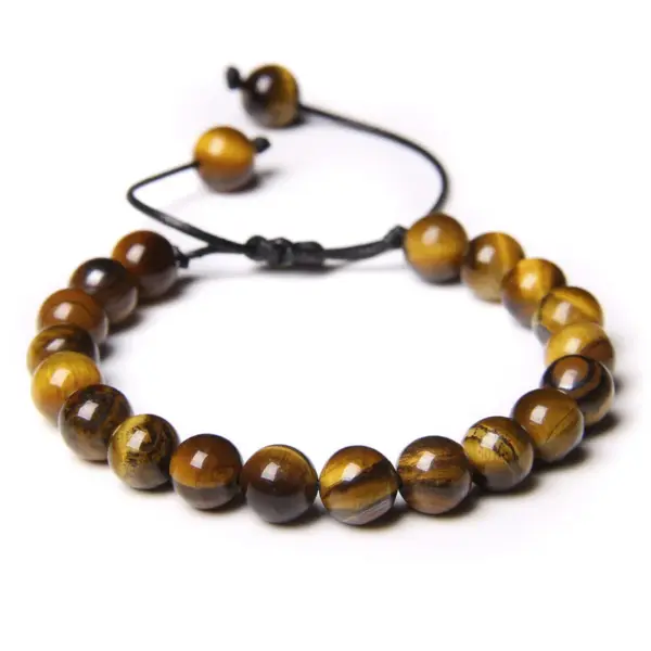 Wholesale Retro Swirl Pattern Natural Stone Agate Beaded Bracelets 1 Piece