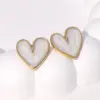 304 Stainless Steel Heart Shape PVD Coated 18K Real Gold Plated 18K Gold Sweet Simple Style Waterproof Non Tarnish Plating Ear Studs
