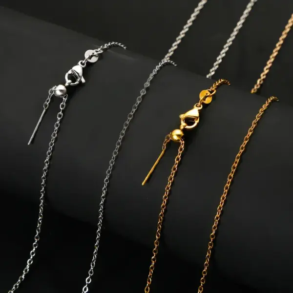 Wholesale Adjustable Stainless Steel Chain 18K Gold Plated DIY Handmade Jewelry Beaded Necklace Titanium Steel Women's Necklace