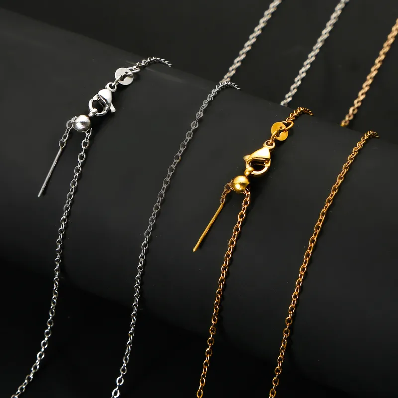 Wholesale Adjustable Stainless Steel Chain 18K Gold Plated DIY Handmade Jewelry Beaded Necklace Titanium Steel Women's Necklace