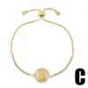 Copper Inlaid Zircon Artificial Gemstones Copper Bracelets