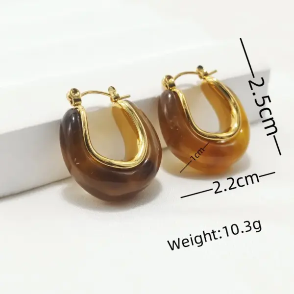 Wholesale Ion Plating (IP) 18K Gold Plated Geometric 304 Stainless Steel Elegant Retro Romantic Waterproof Non Tarnish Earrings