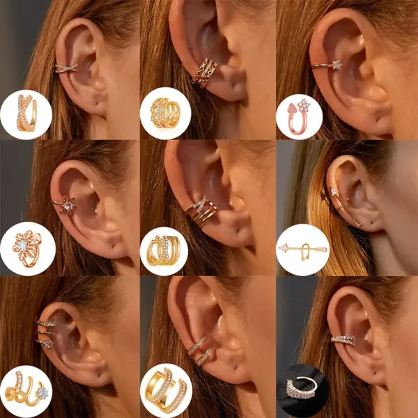 1 Piece Simple Style Commute Geometric Inlay Copper Zircon Ear Cus
