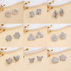 Wholesale 1 Pair Simple Style Water Droplets Waves Heart Shape Irregular Plating 304 Stainless Steel Ear Studs