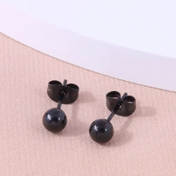 304 Stainless Steel Ball Electroplated Golden Plated Gun Black Plated Fashion Plating Ear Studs