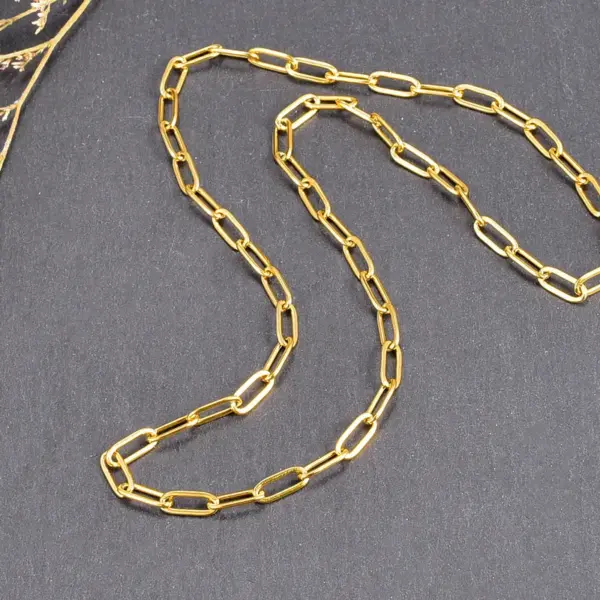 PVD Coated Real Gold Plated Geometric Titanium Steel Simple Style Waterproof Non Tarnish Necklace