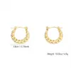 Wholesale 304 Stainless Steel Irregular Electroplating Stone-Free 18K Gold Golden Plated Elegant Simple Style Asymmetrical Gold Hoop Earrings