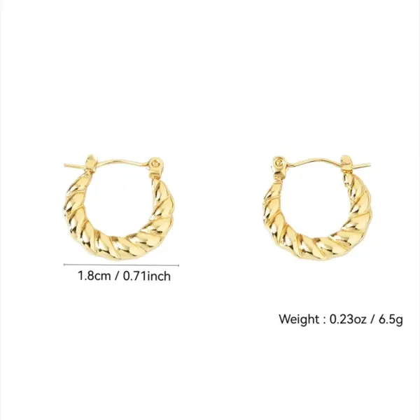 Wholesale 304 Stainless Steel Irregular Electroplating Stone-Free 18K Gold Golden Plated Elegant Simple Style Asymmetrical Gold Hoop Earrings