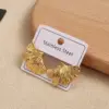 Wholesale Elegant Hollow Out Ins Style 304 Stainless Steel Electroplated Leaf And Flower Stud Earrings Fashionable And Durable For Daily Wear
