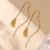 Wholesale PVD Coated Real Gold Plated 18K Gold Geometric 304 Stainless Steel Elegant Vacation Simple Style Waterproof Non Tarnish Drop Earrings