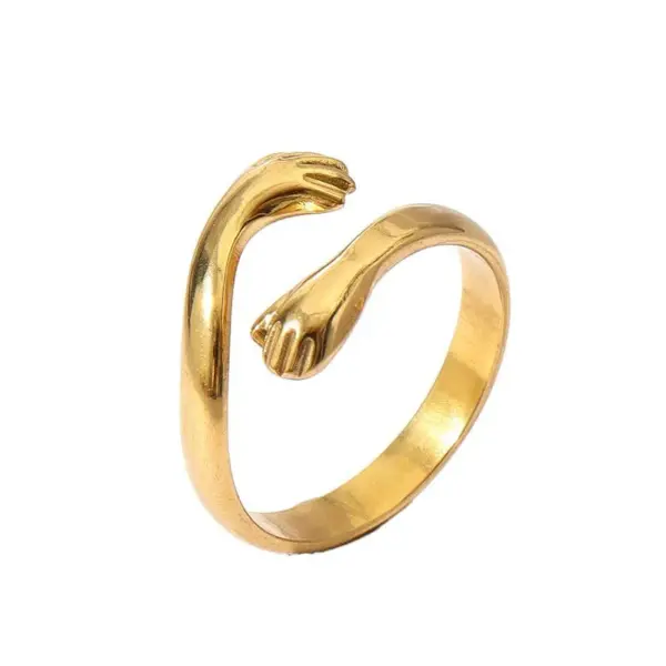 Wholesale Jewelry Retro Floral 304 Stainless Steel Plating Open Rings