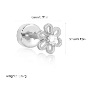 Silver Six-petal Flower G048_4