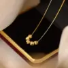201 Stainless Steel 304 Stainless Steel Geometric Ion Plating (IP) 18K Gold Plated Sweet Simple Style Waterproof Non Tarnish Twisted Rope Chain Gold Silver Necklace