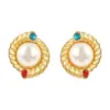 Wholesale 304 Stainless Steel Geometric Electroplated 18K Real Gold Plated Casual Elegant Simple Style Waterproof Non Tarnish Plating Earrings