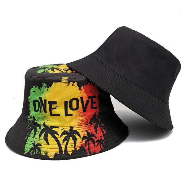 Wholesale ONE LOVE Letter Coconut Tree Printed Fisherman Hat European and American Spring and Summer Personality Sunscreen Hat Outdoor Sports Sun Hat