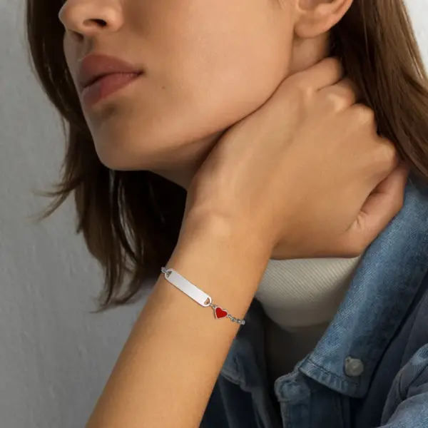 Wholesale PVD Coated Gold Plated Heart Shape Rectangle Stainless Steel Simple Style Waterproof Non Tarnish 201 Stainless Steel Bracelets