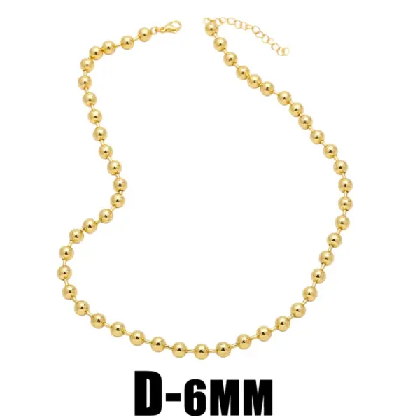 Wholesale Hip-hop Simple Style Round Solid Color Copper 18k Gold Plated Necklace In Bulk