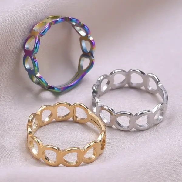 oly-83ad93f60668e1fd9cffa08267369501 Wholesale PVD Coated Real Gold Plated 18K Gold Solid Color 304 Stainless Steel Commute Waterproof Non Tarnish Rings