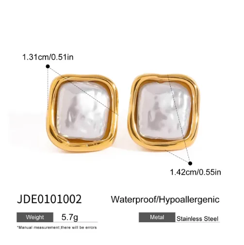 304 Stainless Steel Geometric PVD Coated 18K Real Gold Plated Real Gold Plated Modern Style Waterproof Non Tarnish Cable Chain Rings Earrings Necklace