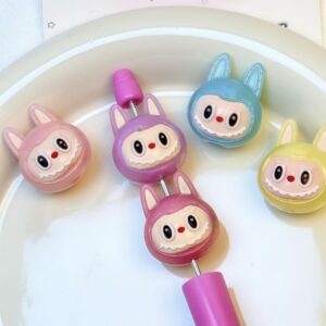 Wholesale DIY Soft Rubber Straight Hole Beads for Mobile Phone Chain - Monster Doll OLY Exclusive