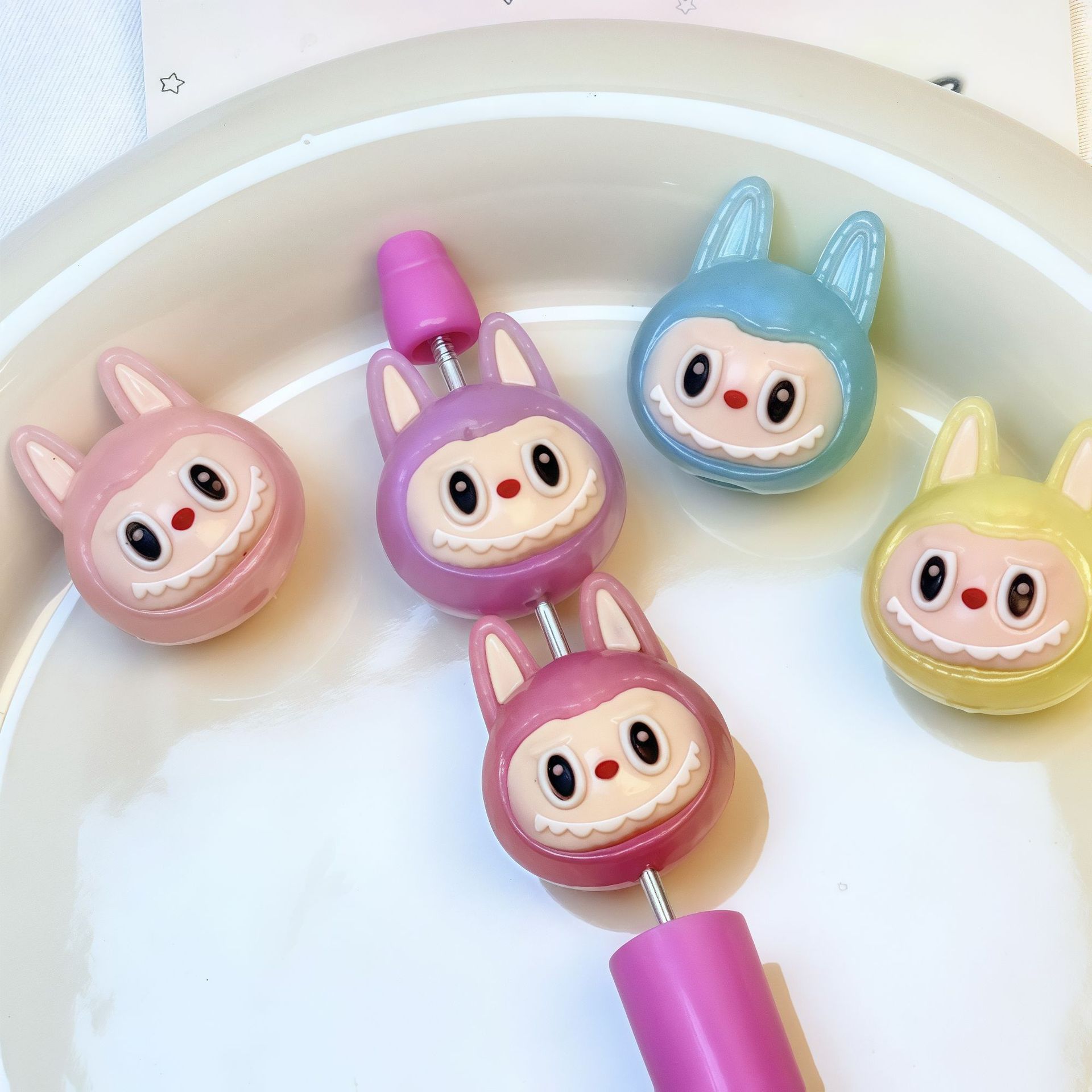 Wholesale DIY Soft Rubber Straight Hole Beads for Mobile Phone Chain - Monster Doll OLY Exclusive