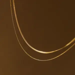 Wholesale Real Gold Plated 304 Stainless Steel Fashion Waterproof Non Tarnish Layered Necklaces