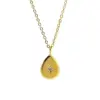 Wholesale Fashion Water Droplets Titanium Steel Inlay Zircon Pendant Necklace
