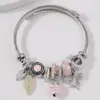 201 Stainless Steel Alloy Heart Shape agoy Electroplated White K Plated Simple Style Bangle
