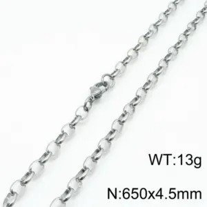 Steel Color 650 * 4.5mm = Necklace KN197259-Z