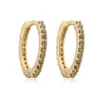Wholesale Fashion Simple Copper Inlaid Color Diamond Round Ear Clip Earrings Women's Style Ring Light Luxury Earrings Factory Wholesale