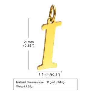 Gold (Single Pendant without Chain) / Letter I