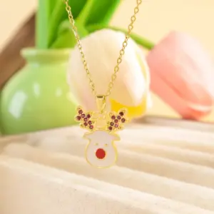 Xl2795 Cute Little Dear Necklace / Gold