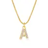 Wholesale INS Style Simple Style Letter Copper Plating Inlay 18K Gold Plated Zircon Necklace Pendant