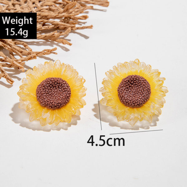 Wholesale European and American Cross-Border Fresh Colorful Flower Sunflower Earrings Sweet Atmosphere Tulip Flower Earrings Earrings