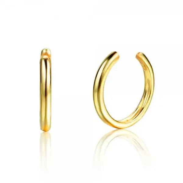 Wholesale Hot Sale Zircon Inlaid Simple Copper Plated 18k Gold Ear Clip Retro Bone Clip