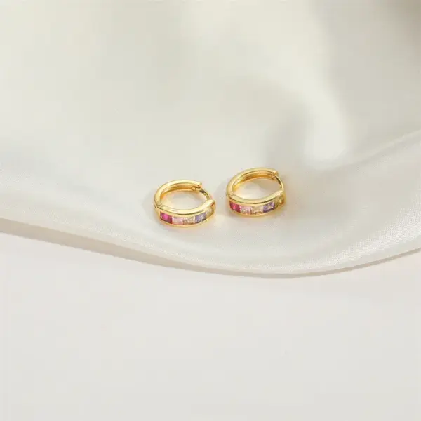 Wholesale 1 Pair Elegant Simple Style Round Plating Inlay Copper Zircon 14K Gold Plated Earrings