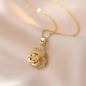 X1033 Flower Rotating Necklace